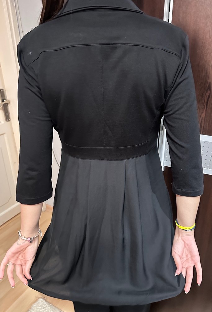 Düğmeli Siyah Kadın Blazer Ceket - Görsel 2