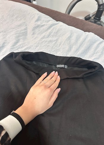 Gri Rahat Kesim Midi Etek - Görsel 2