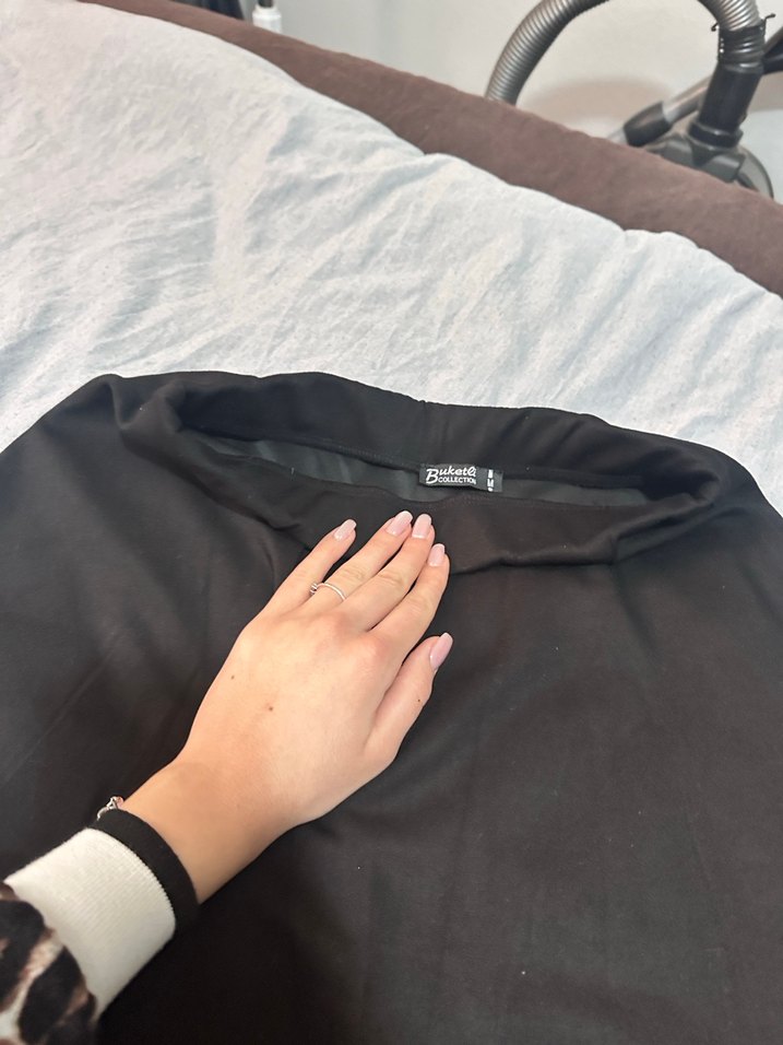 Gri Rahat Kesim Midi Etek - Görsel 2