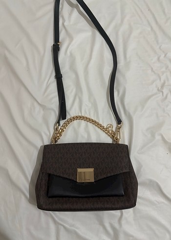 Michael Kors Zincir Detaylı Kahverengi Deri Kadın Çanta.