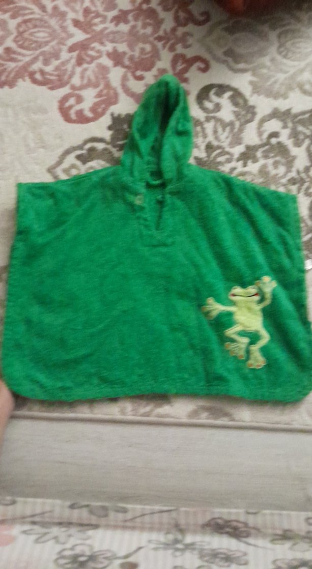 Kapüşonlu Yeşil Erkek Çocuk Bornoz 3/4 yaş - Görsel 2