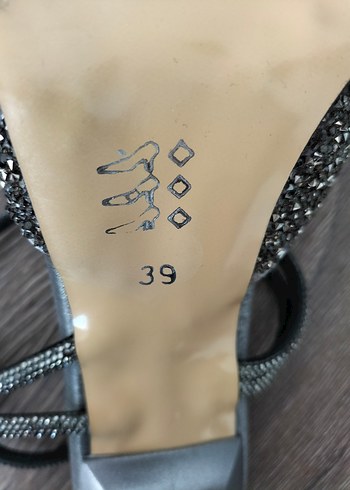 39 Beden gri Renk Akka Marka Gri Antırasit Stiletto Topuklu Kadın Abiye Ayakkabı