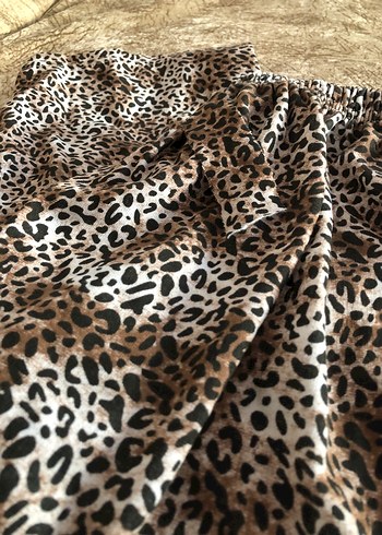 Kahverengi Leopar Desenli Kadın Pantolon - Görsel 3