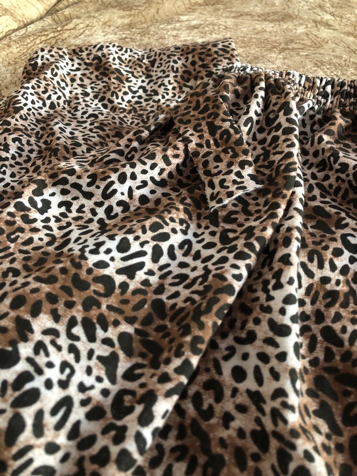 Kahverengi Leopar Desenli Kadın Pantolon - Görsel 3