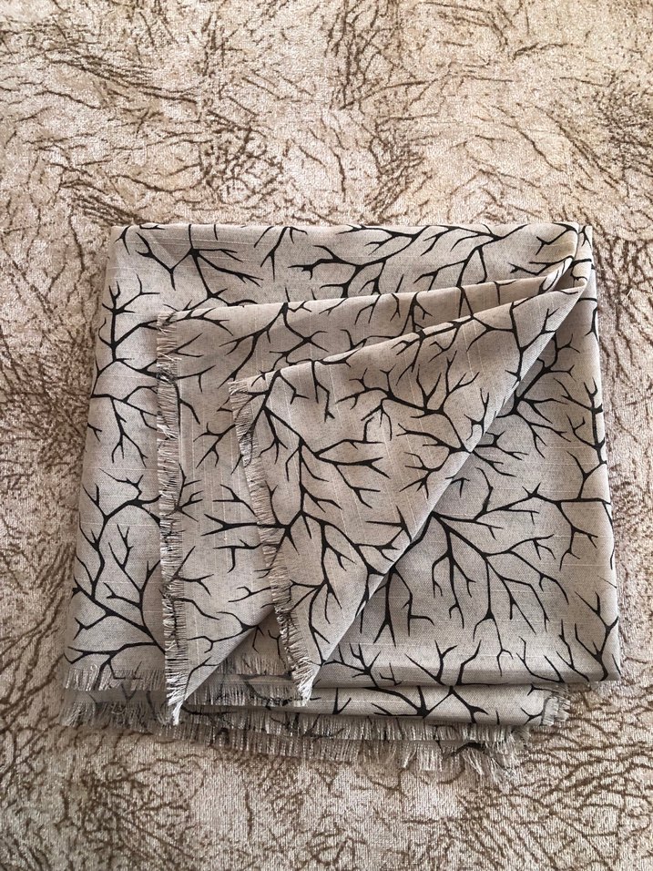 Bej Gri Desenli eşarp - Görsel 2