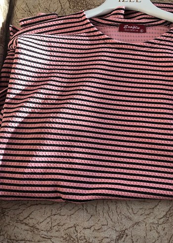 Pembe Çizgili tişört - Görsel 3