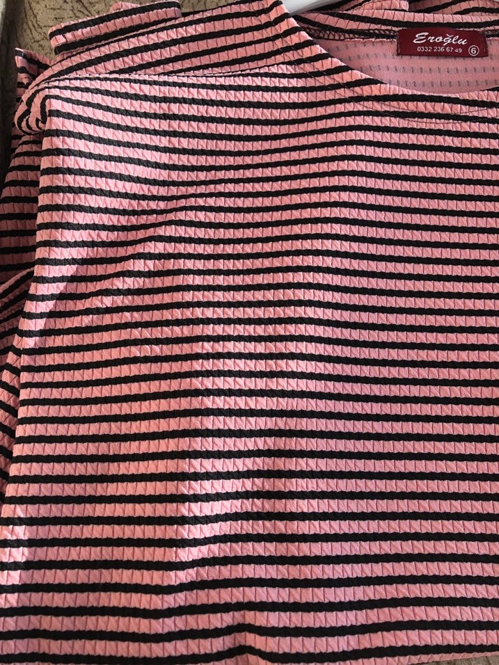 Pembe Çizgili tişört - Görsel 4