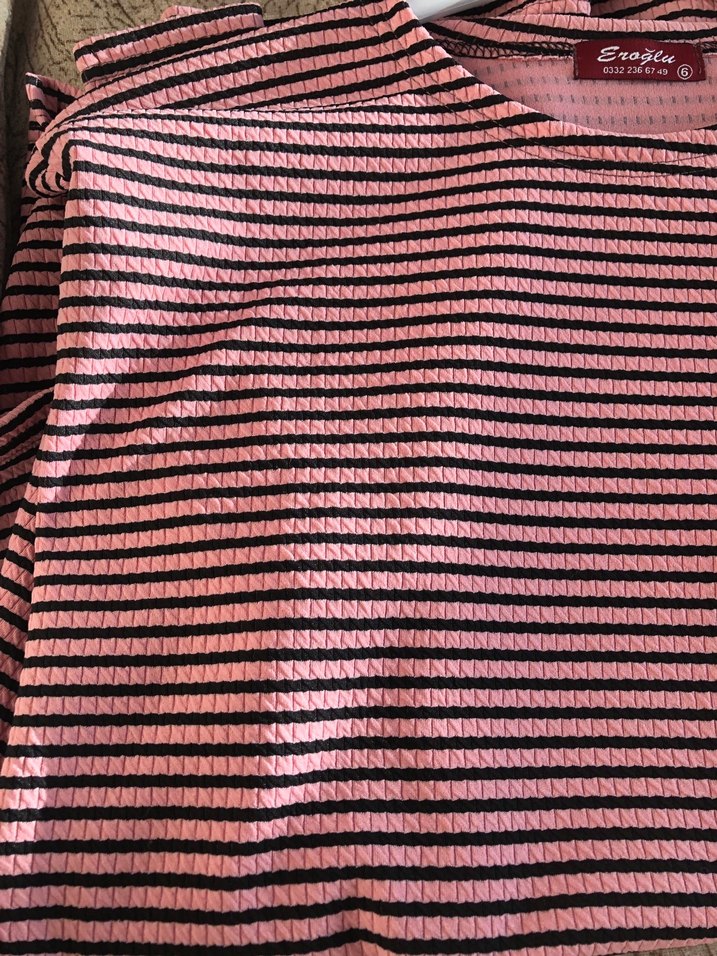 Pembe Çizgili tişört - Görsel 5