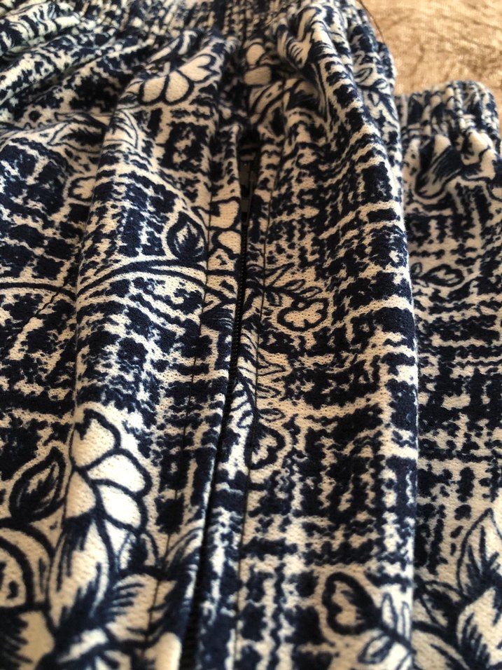 Bohem Tarzı Rahat Mavi Kadın Pantolon - Görsel 3