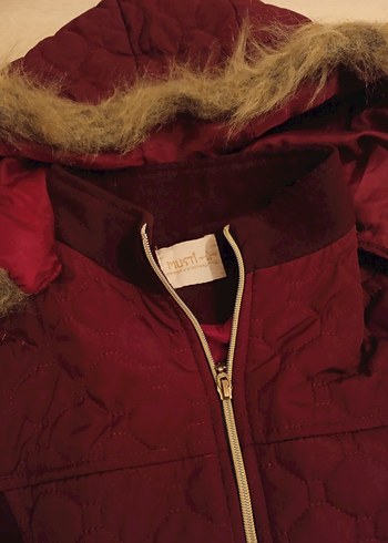 Bordo Uzun mont Fermuarlı - Görsel 2