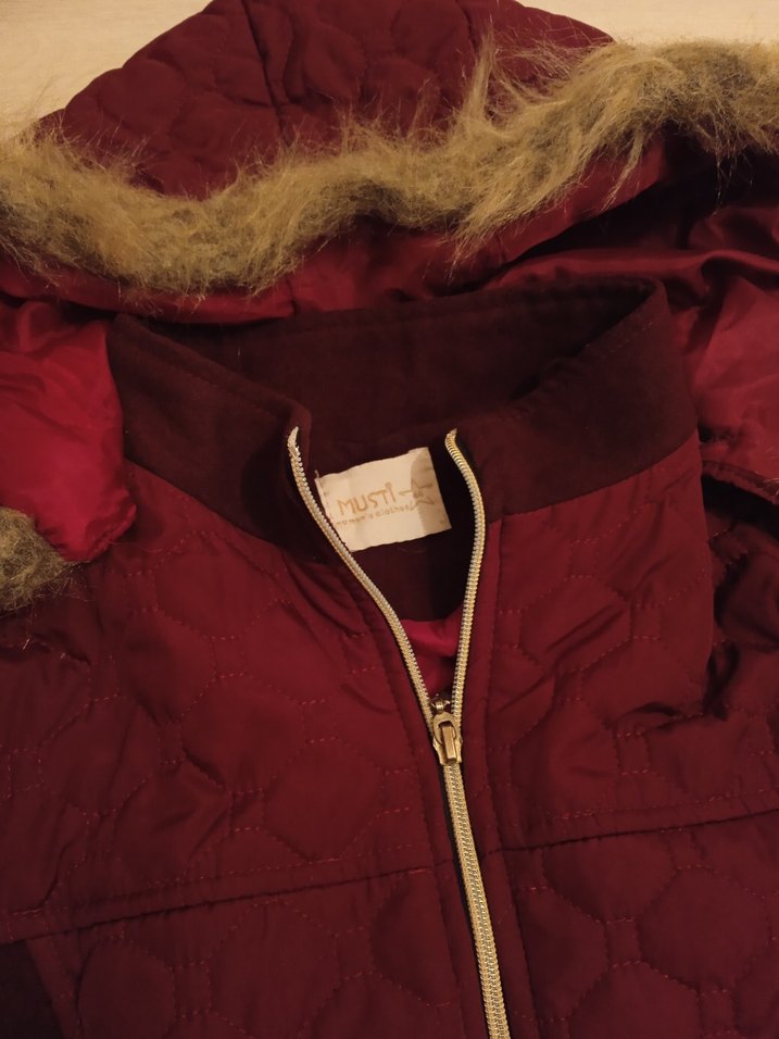 Bordo Uzun mont Fermuarlı - Görsel 2