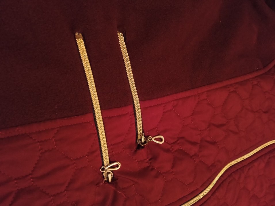 Bordo Uzun mont Fermuarlı - Görsel 3