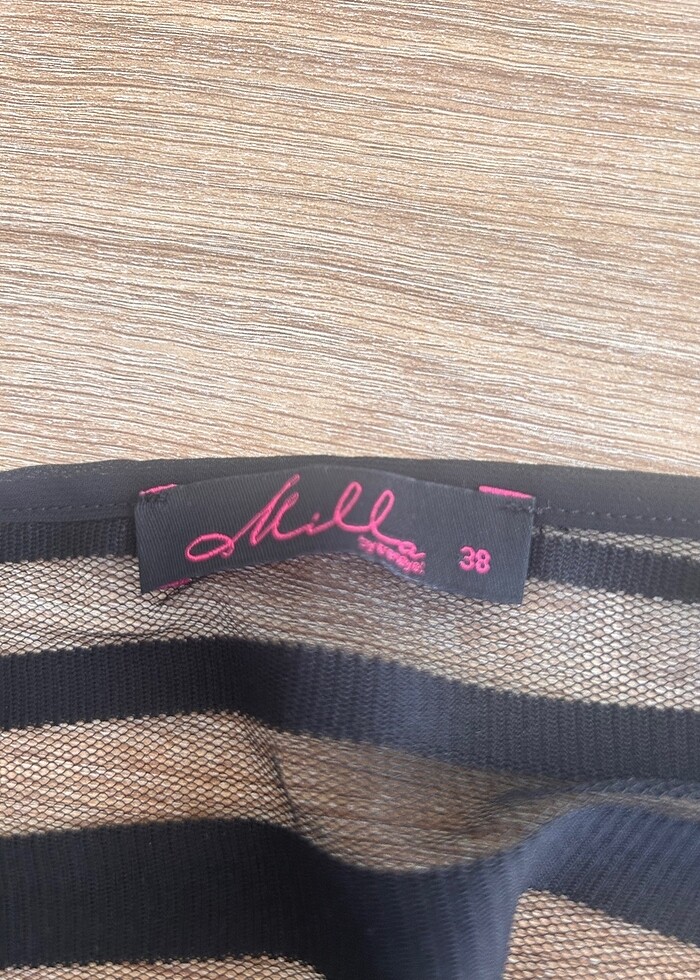 Milla siyah transparan detaylı askılı uzun pareo - Görsel 2