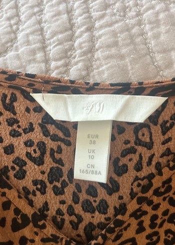 H&M H&M Bohem Leopar desenli Askılı Kısa Bluz