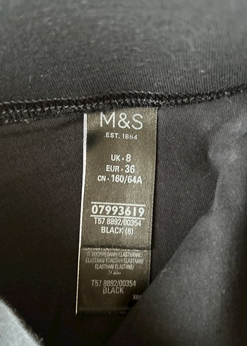 36 Beden M&S Siyah Kadın Spor Tayt