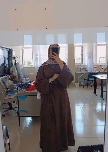Kadın Kahverengi Bol Kesim Uzun elbise