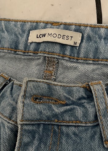 Gri Mavi Geniş Paça Midi Denim Kadın Pantolon - Görsel 2