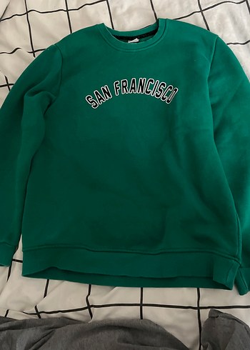 Yeşil San Francisco Baskılı Kadın Sweatshirt