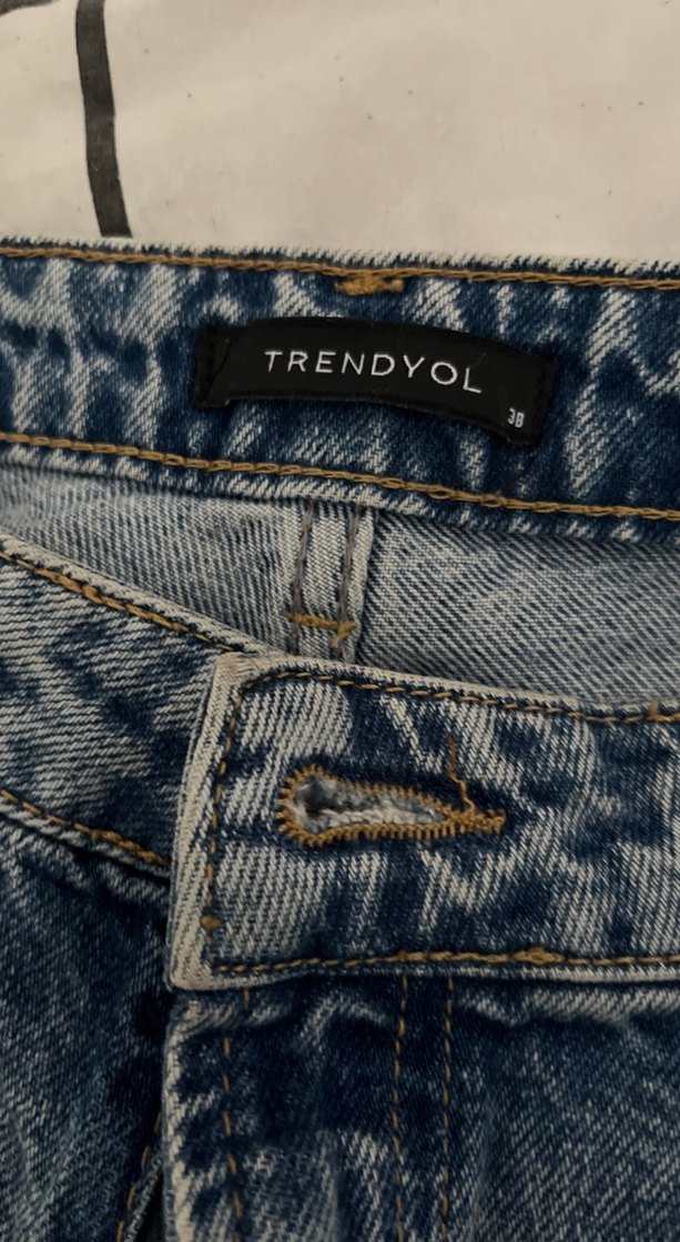 Gri Mavi Yırtık Detaylı Rahat Kesim Kot Pantolon - Görsel 2