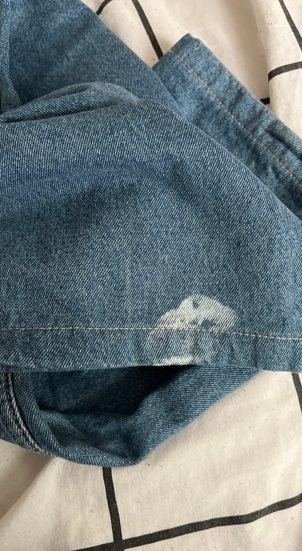 Gri Tonlu Mavi Loose Kot Pantolon paçasında leke var belli olmyr - Görsel 3