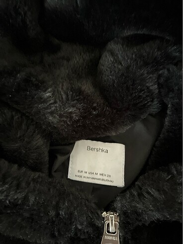 m Beden Bershka kapüşonlu peluş ceket