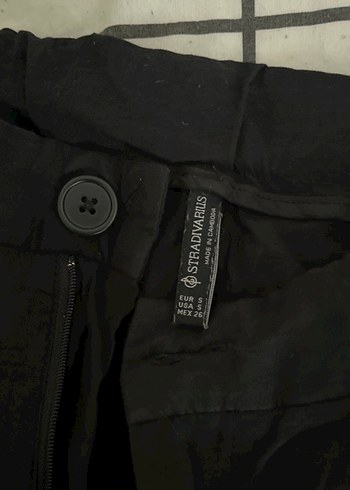 Siyah Kadın Keten Geniş Paça Pantolon - Görsel 2