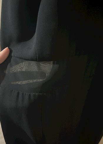 Gusto Beli tül detaylı Siyah Midi Kadın Elbise
