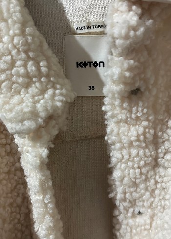 Beyaz Peluş Kadın Midi Ceket - Görsel 2