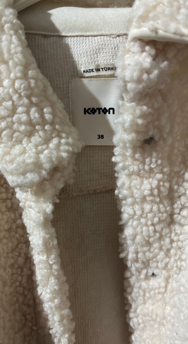 Beyaz Peluş Kadın Midi Ceket - Görsel 2