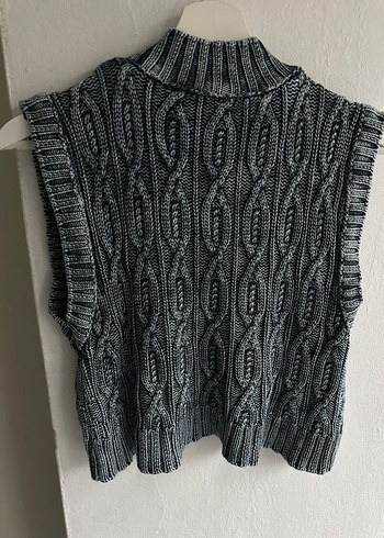Zara Gri Örgü Yüksek Yakalı Kadın Süveter