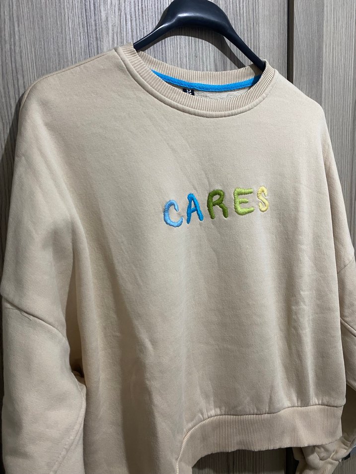 Bej Kadın Nakışlı Sweatshirt - Görsel 5