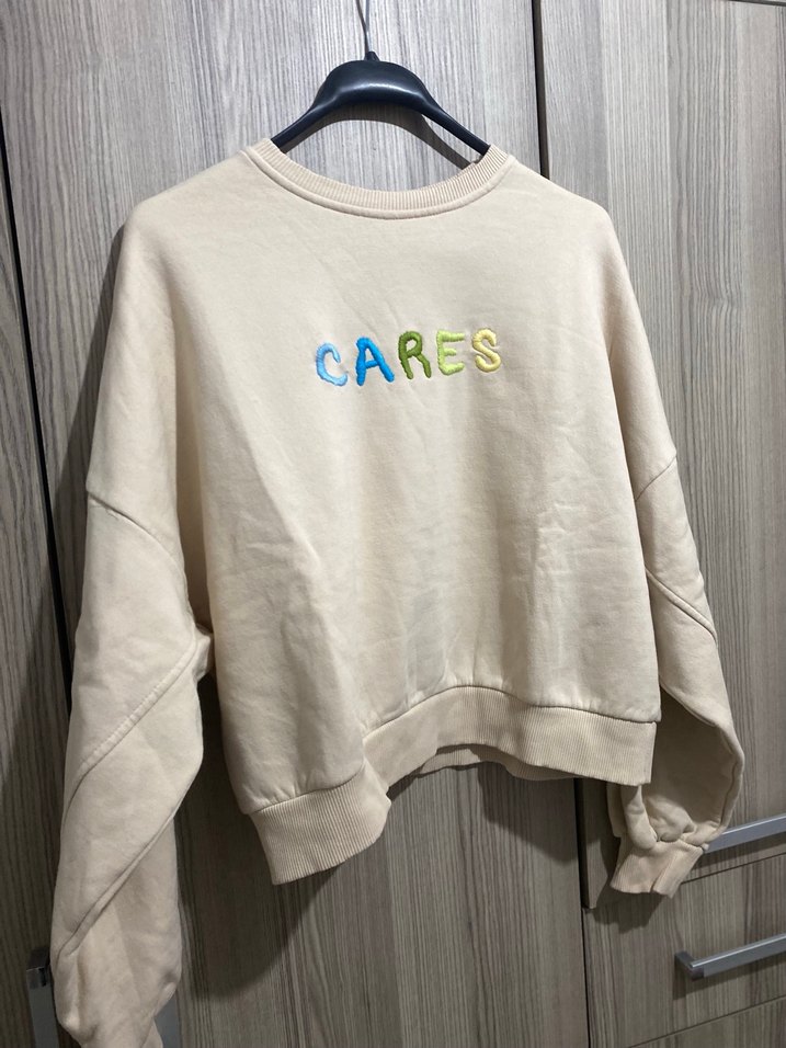 Bej Kadın Nakışlı Sweatshirt - Görsel 2