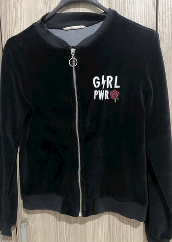 Kadın Siyah Fermuarlı hırka - Görsel 2