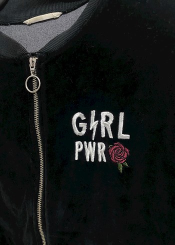 Kadın Siyah Fermuarlı hırka - Görsel 3