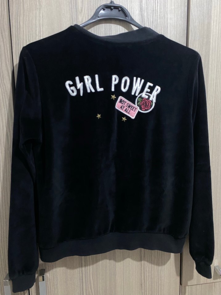 Kadın Siyah Fermuarlı hırka - Görsel 4