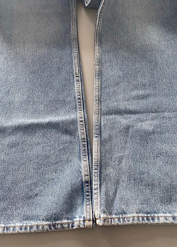 Düğmeli Mavi Kadın Kot Pantolon - Görsel 8