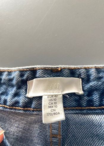 Düğmeli Mavi Kadın Kot Pantolon - Görsel 3