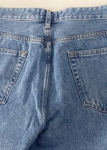 Düğmeli Mavi Kadın Kot Pantolon - Görsel 4