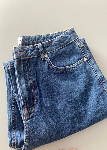 Kadın Mavi Regular Fit Midi Denim Jean - Görsel 5