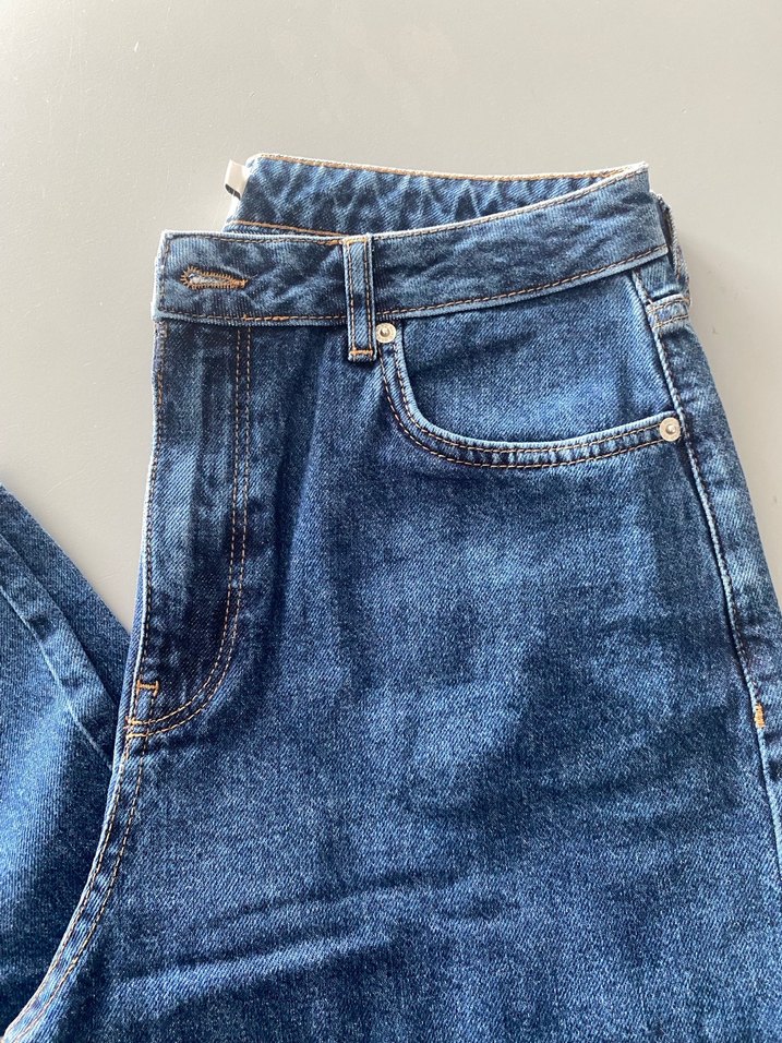 Kadın Mavi Regular Fit Midi Denim Jean - Görsel 2