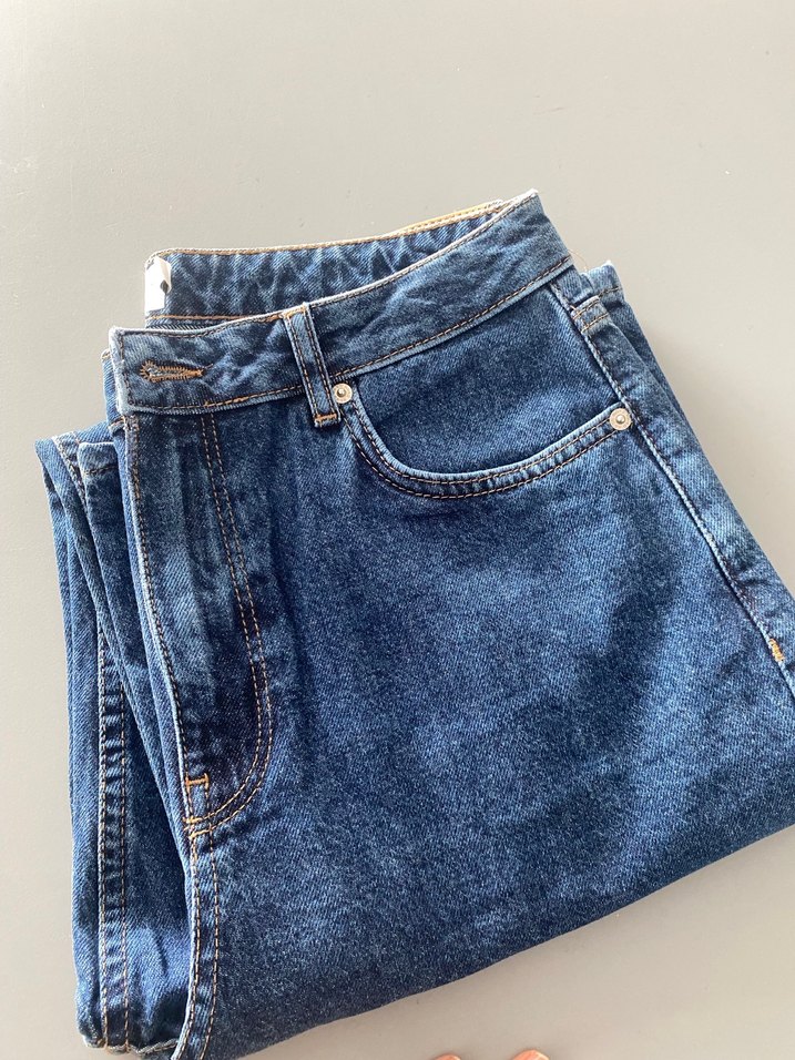 Kadın Mavi Regular Fit Midi Denim Jean - Görsel 5