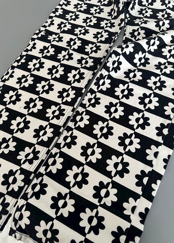 Vintage Desenli Düğmeli Kadın Jean - Görsel 3