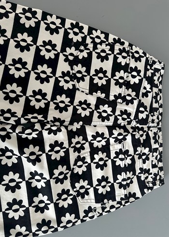 Vintage Desenli Düğmeli Kadın Jean - Görsel 4