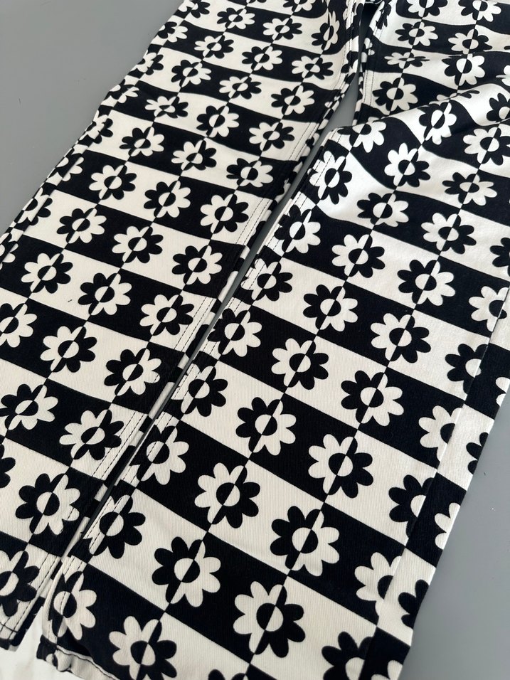 Vintage Desenli Düğmeli Kadın Jean - Görsel 3