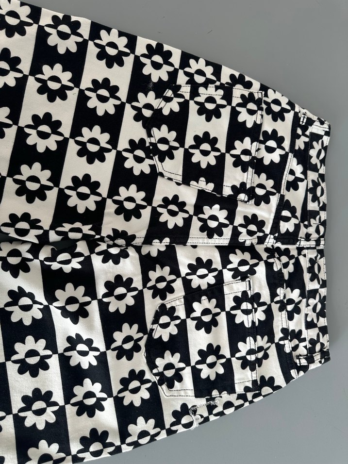 Vintage Desenli Düğmeli Kadın Jean - Görsel 4