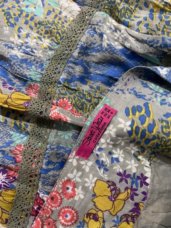 Bohem Çok Renkli Midi Etek - Görsel 3