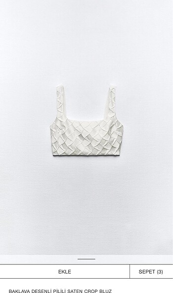 s Beden Zara Saten crop bustiyer