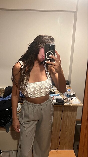 Zara Saten crop bustiyer