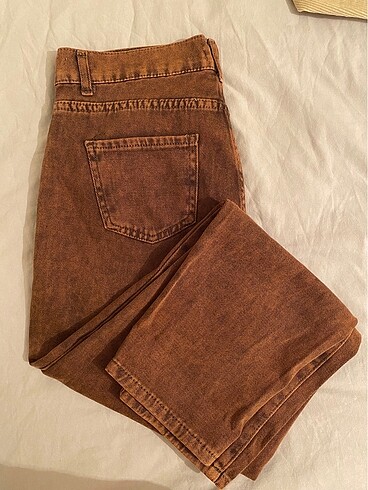 m Beden Kahverengi vintage boyfriend pantolon