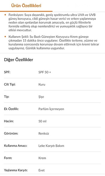  Beden Renk Güneş kremi